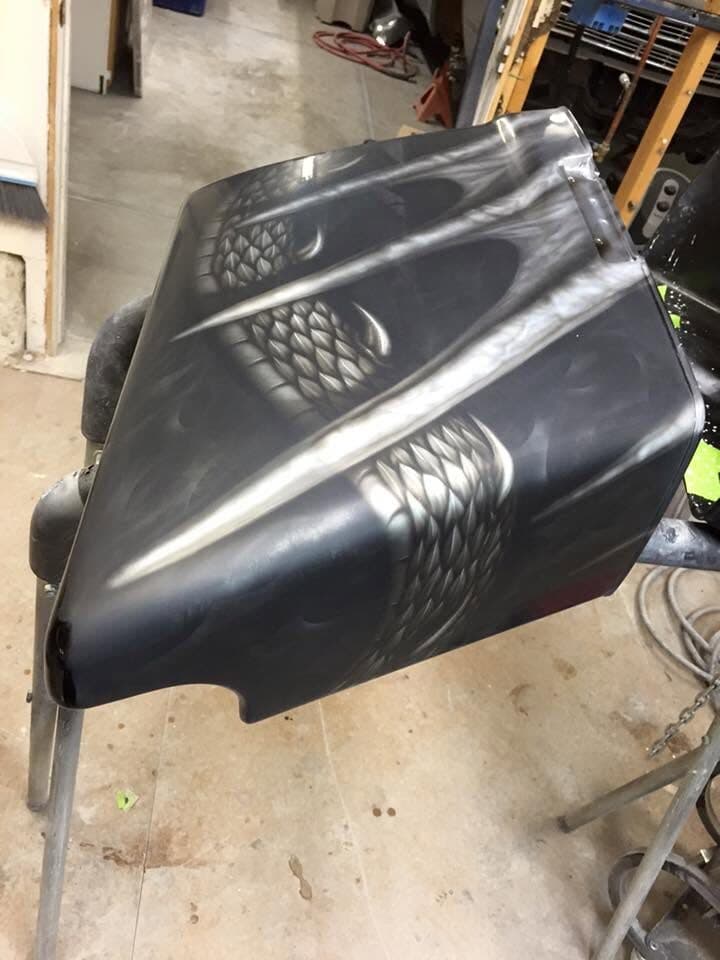 Custom airbrushed motorcycle fenders